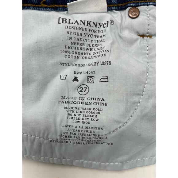 BLANKNYC The Barrow Raw Hem Jean Shorts Blue Distressed Womens Size 27"/ 4 NWT - Picture 8 of 8